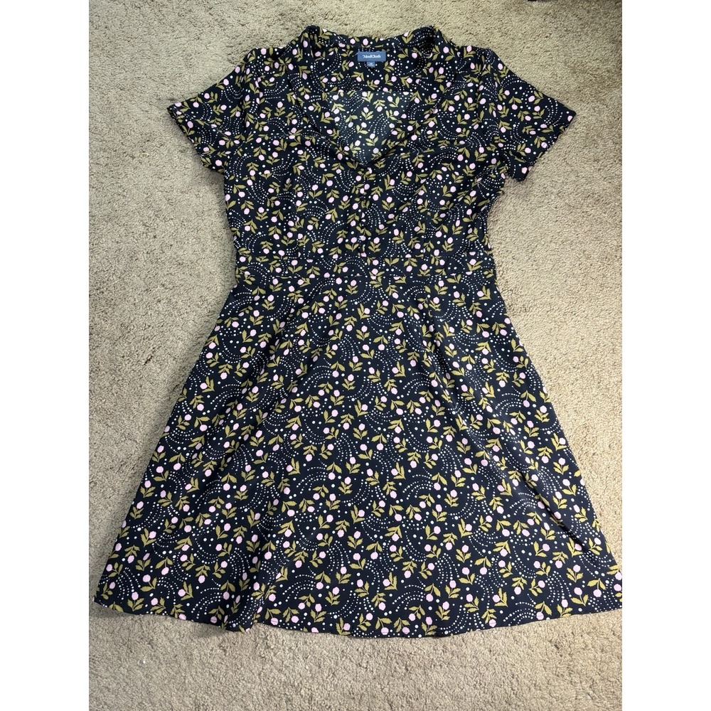 Modcloth Admire The View Dress Women 12 V-Neck A-Line Retro Floral‎